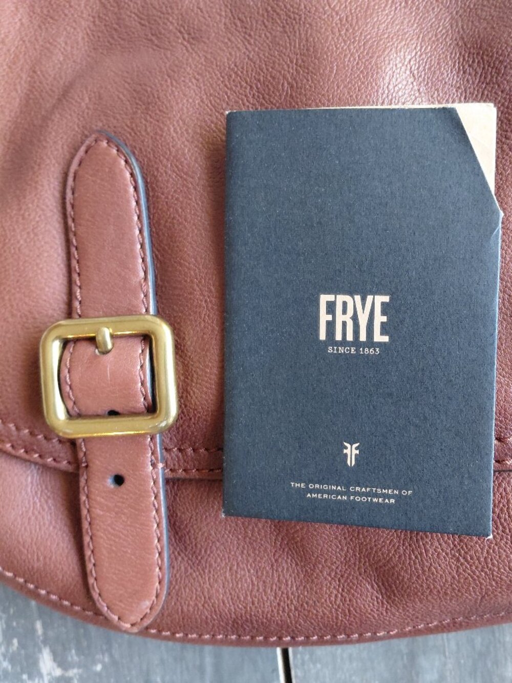 Frye brown leather buckle crossbody bag New - Picture 7 of 7